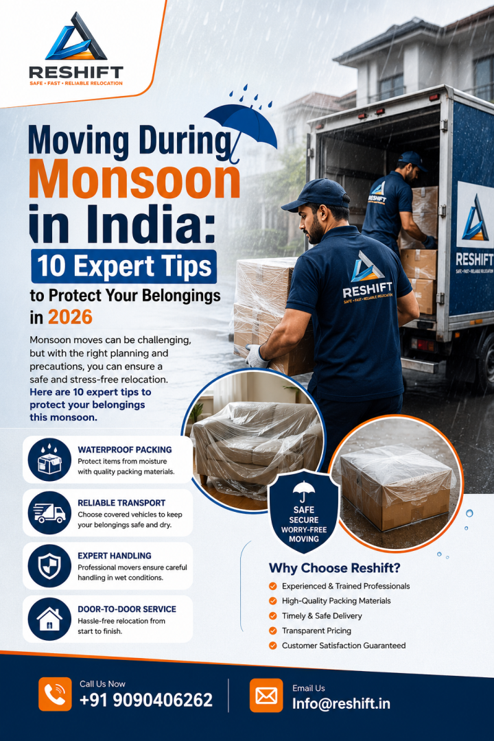Moving During Monsoon in India: 10 Expert Tips to Protect Your Belongings in 2026